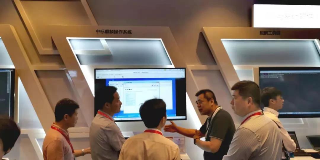 广东省有关领导及客户莅临中标软件展台听取基于鲲鹏的光闸产品汇报
