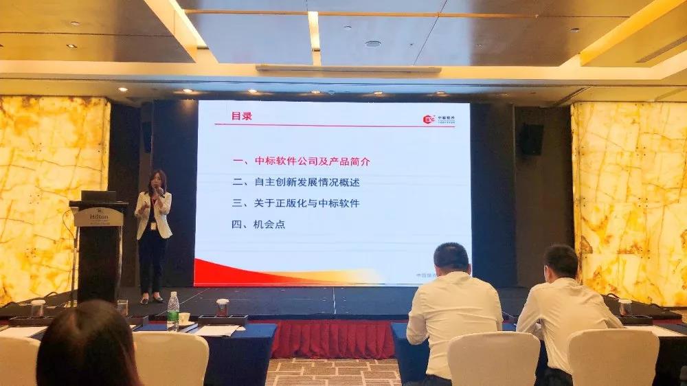 中标软件代表介绍公司情况